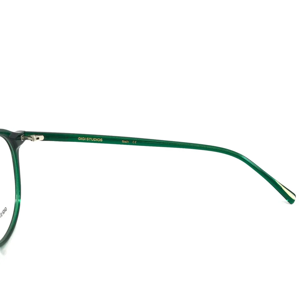 Gigi Studios Eyeglasses Frames KOBE 8099/7 Clear Dark Green Round 51-18-145
